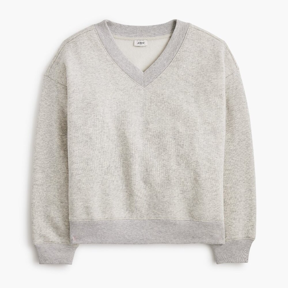 NWT J.Crew Fleece V-neck Sweatshirt